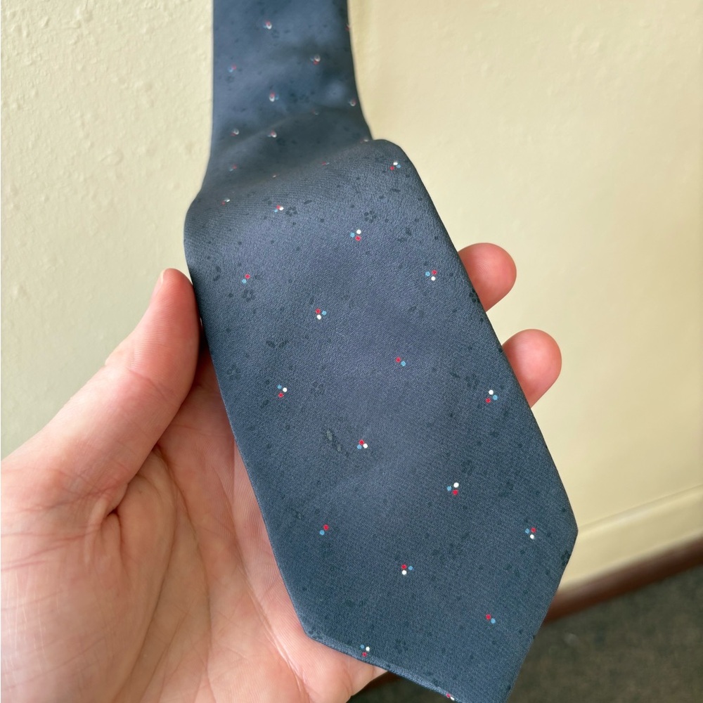 Valentino Silk Gray Polka Dot Tie